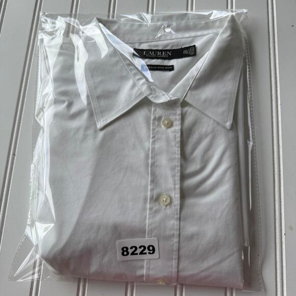 Lauren Ralph Lauren Strztch Non iron BLACK LABEL Crisp white logo shirt size XXL - Picture 8 of 9